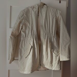 C&C California Black and White Polka Dot Trench Coat
